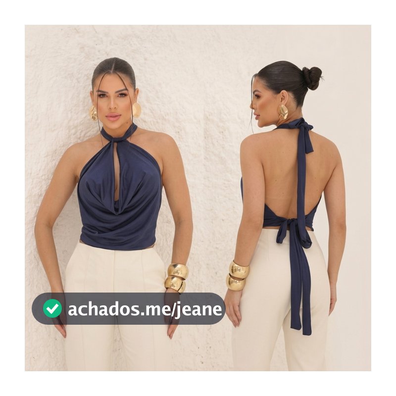 Blusa Feminina Multi Amarração Frente Única Costas Abertas Suplex Diversas Cores Tamanho Único