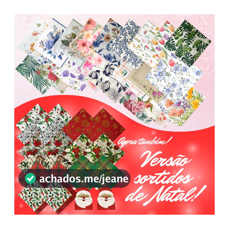20 Guardanapos Sortidos Para Decoupage Artesanato Folha Dupla Floral Coração Fruta Borboleta