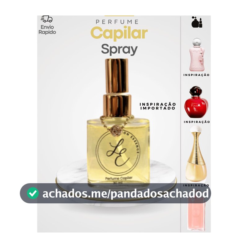 Perfume Capilar Fragância Importada com Silicone e Filtro Solar Body Splash para Cabelos
