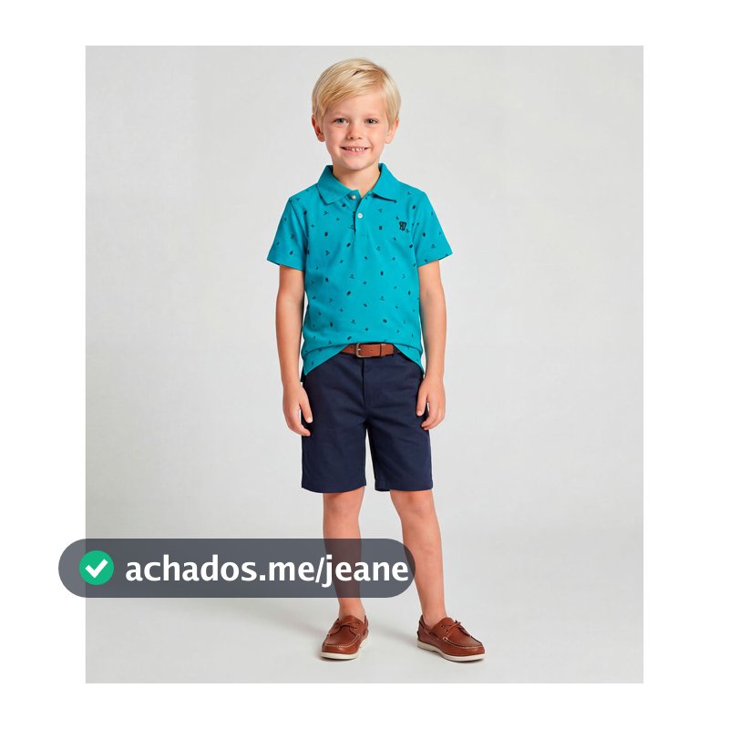Conjunto Polo com Bermuda Trick Nick Azul