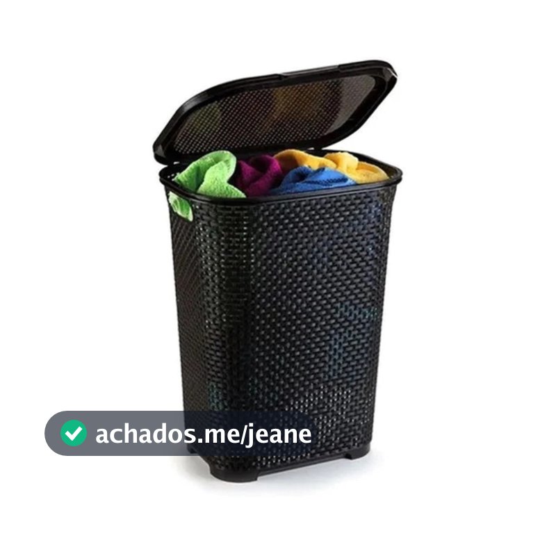 Cesto Organizador de Roupa Suja Com Tampa em Plástico 45 Litros Multiuso