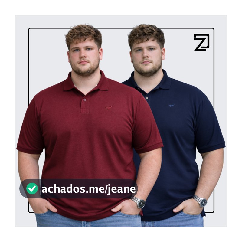 Kit 2 Camisa Gola Polo Plus Size Masculina do G1 ao G5