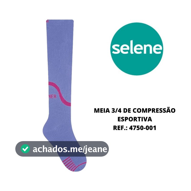 Meia compressão fitness Selene esportiva corrida poliamida cano longo alto 4750