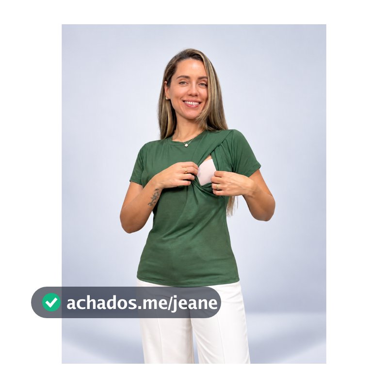 Blusa Amamentação Premium Slim Manga Curta Camiseta Amamentar Gravida Maternidade Pós Parto Discreta