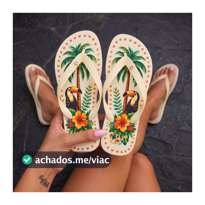 Sandália Feminina Florêcy Estampada Original para Praia 33 ao 40