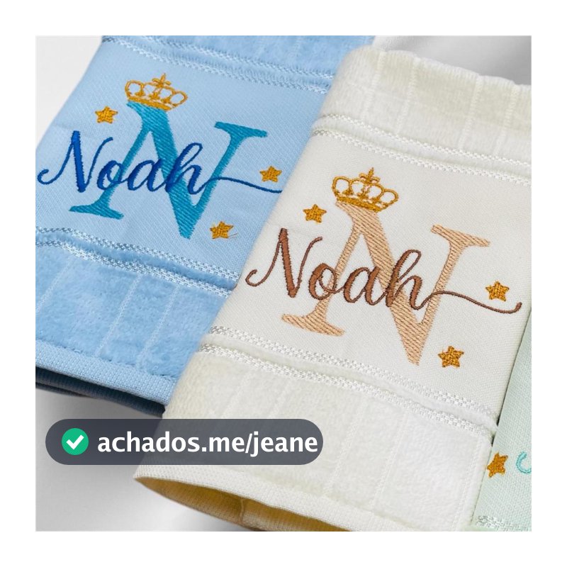 Toalhas Bordada Personalizada Kit com 2 Und Com Nome