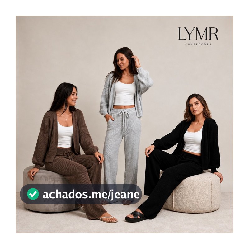 Conjunto Feminino de Tricot Mousse Premium Casaco Cardigan Calça Pantalona Com Amarração Tricô Fio Musse Moda Blogueira