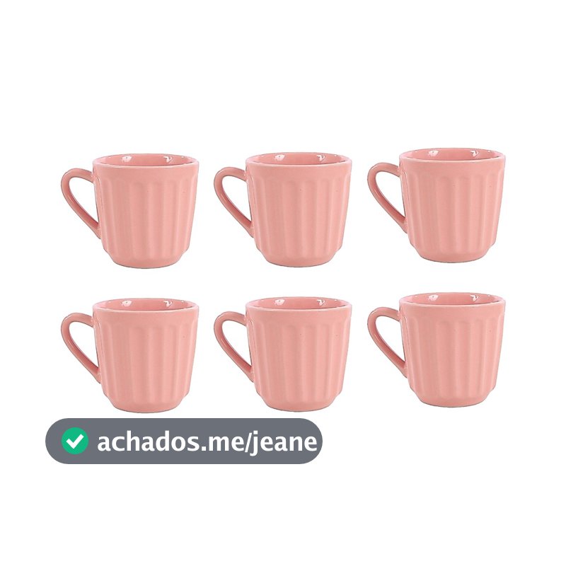 Jogo 6 Xícaras Caneca De Porcelana 150ml Alta Durabilidade Café Chá Chocolate Quente Cappuccino