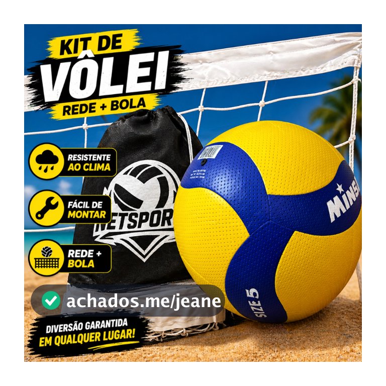 Bola de volei PRO + Rede de volei c/ FAIXA, 4 metros (parque, praia, piscina) (2 a 8 jogadores)