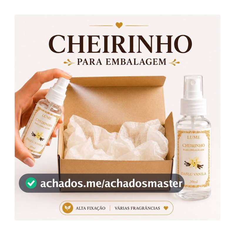 Cheirinho para Embalagem 30ml Alta Fixação Aroma para Caixas Presentes Sacolas Lojas e Encomendas Várias Fragrâncias