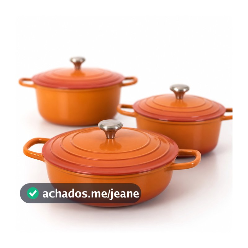 Jogo conjunto Panela Caçarola Revestimento Ceramico e Indução Laranja presente casamento aniversario