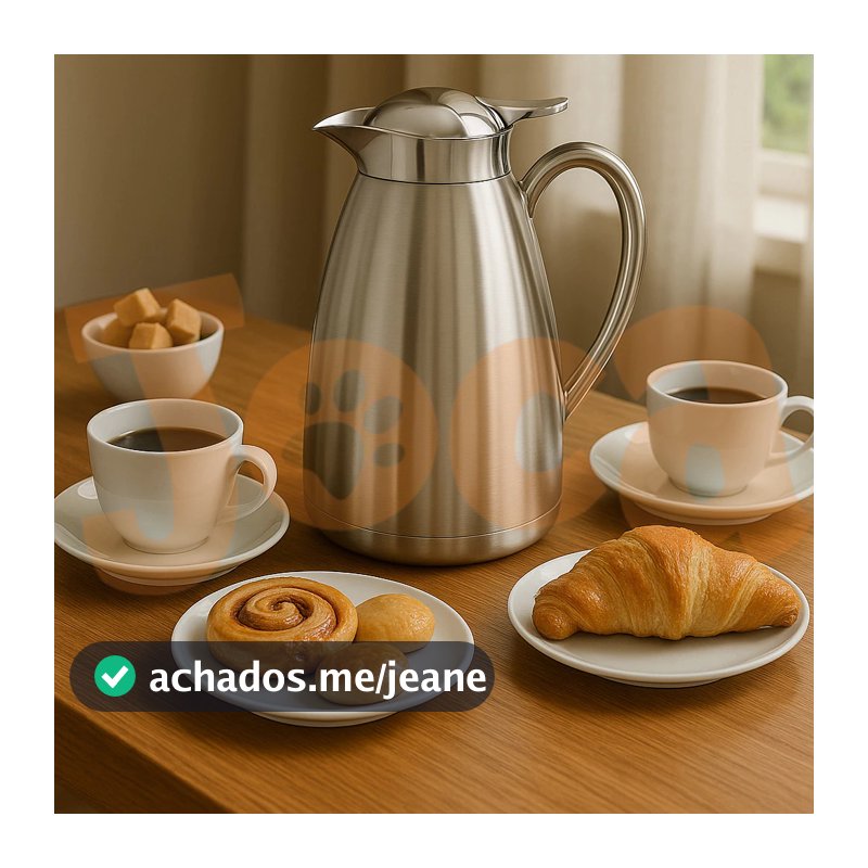 Garrafa Térmica Café e Chá 1 Litro  Aço Inox e Vidro  Moment