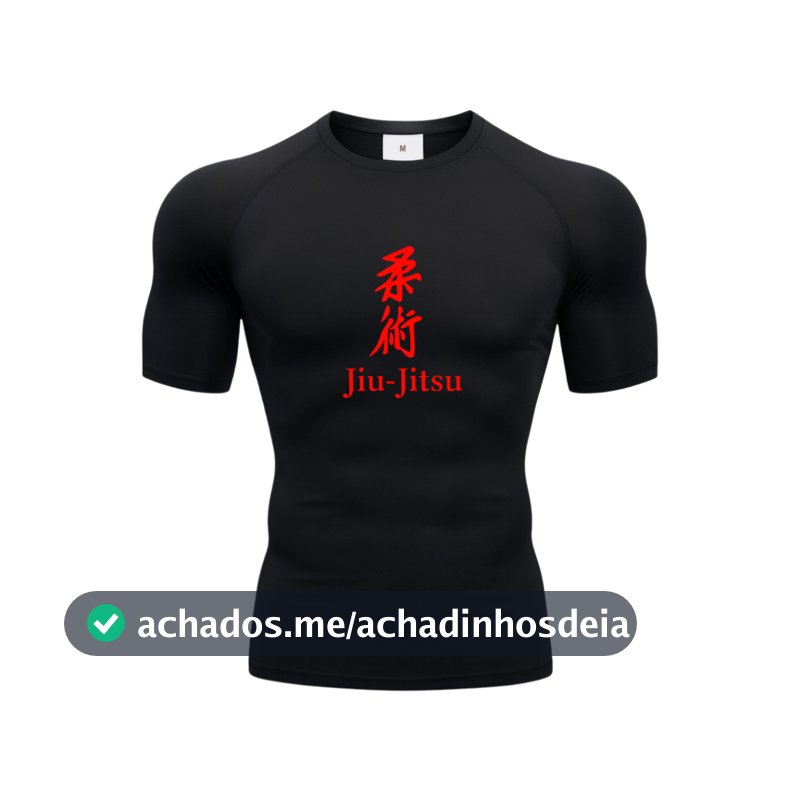 Camisa De Compressão JiuJitsu Manga Curta Treino Ginástica Camiseta Esportiva RASH GUARD