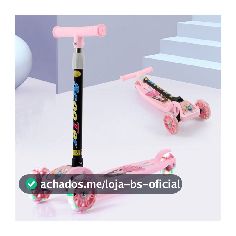 Patinete Infantil 3 Rodas De Led Dobrável Scooter Crianças--1715