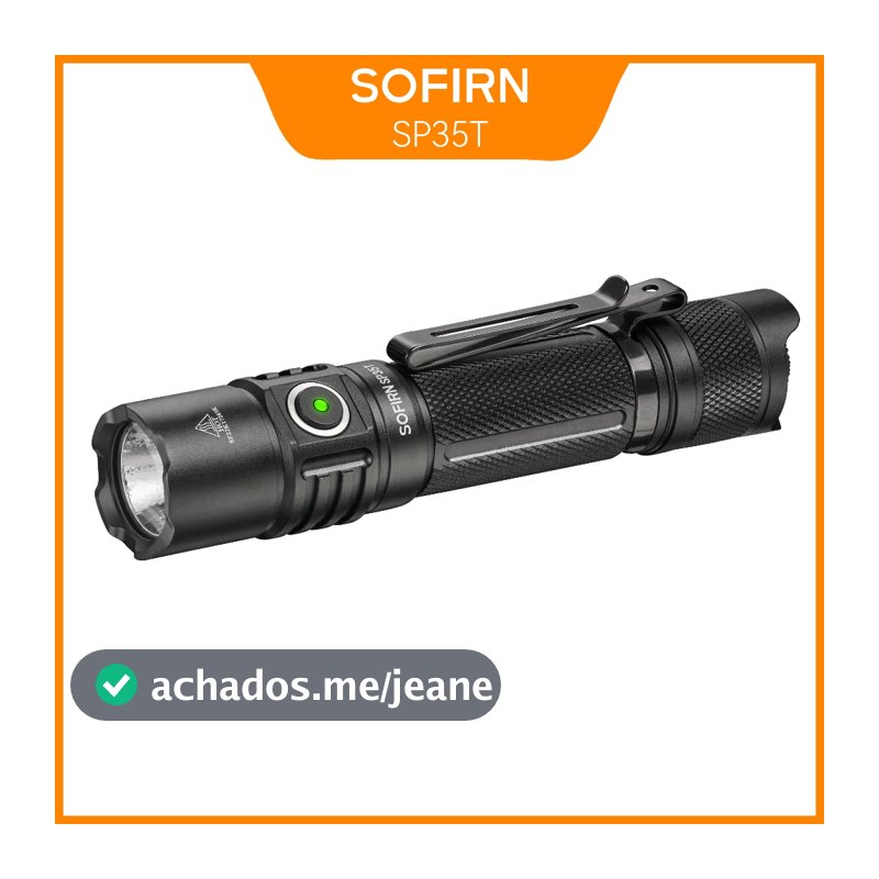 Lanterna Tática Sofirn SP35T 3800 Lúmens LED Com Porta Recarregável USBC Perfuração De Fraldas 21700 Mastigação