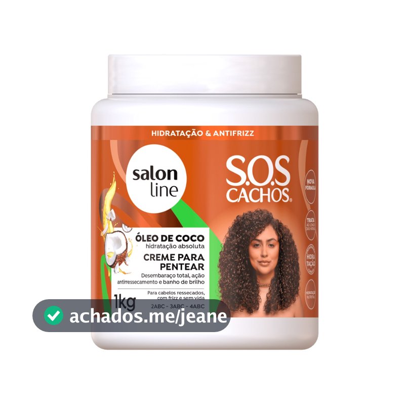 Creme para Pentear SOS Cachos Coco Tratamento Profundo Salon Line 1kg