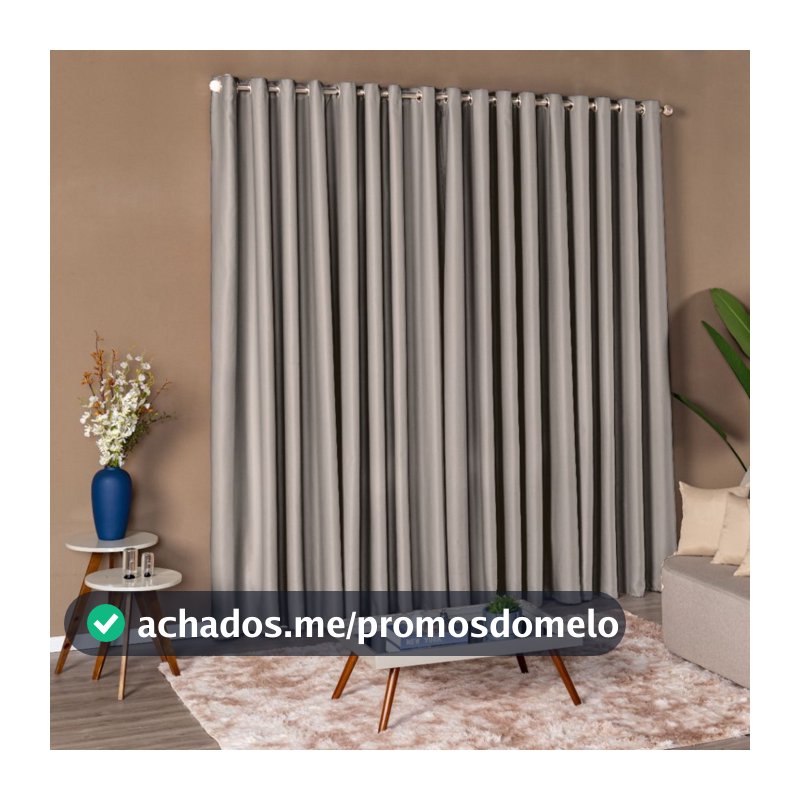 Cortina Grande Blackout Tecido Luxo 3,00x2,80 Sala Quarto Escritório Escola Corta Luz Ilhós Cromado