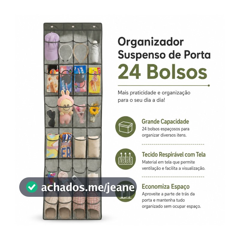 Organizadora De Porta E Parede Vertical Multiuso Dobrável Grande Tênis Sandália Chinelo Carpei