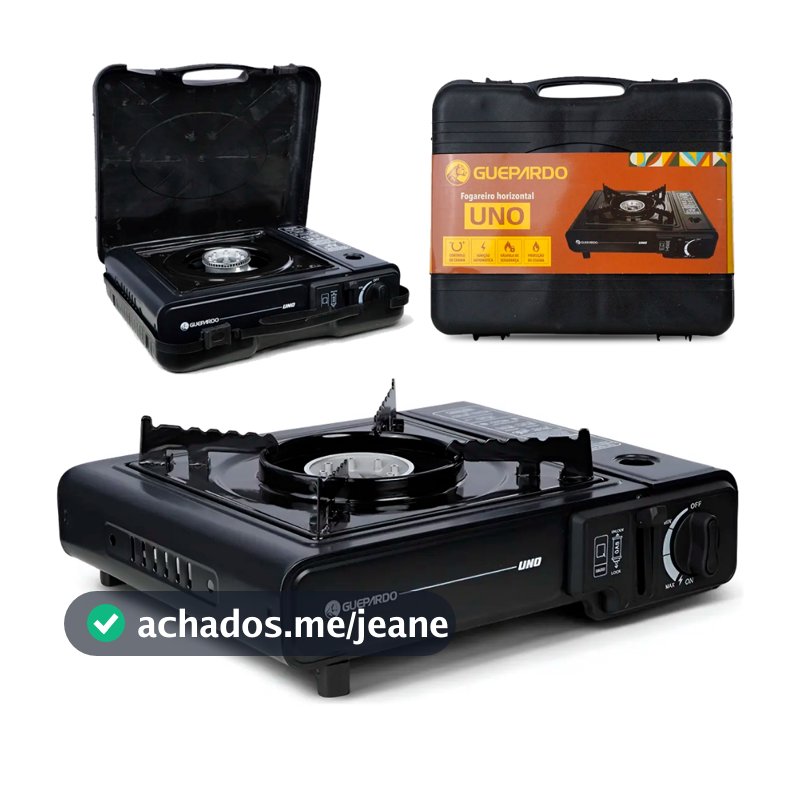 Fogareiro Frontier Única Uno Portátil Para Cozinha Camping e Lazer Azul ou Preto - Nautika Guepardo