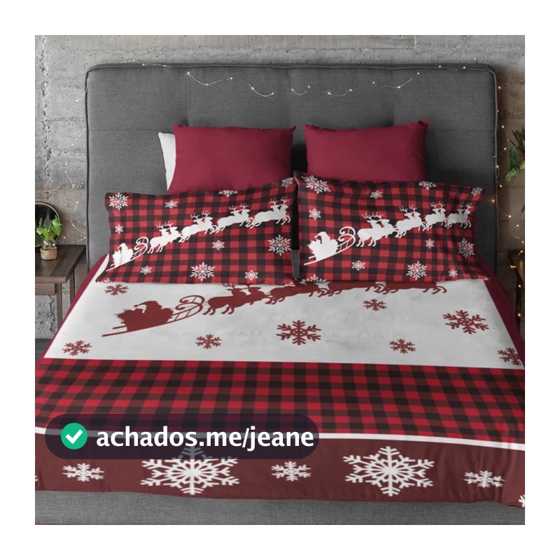 Jogode Lençol Natal Henas Treno Neve Decoraçao Natalina