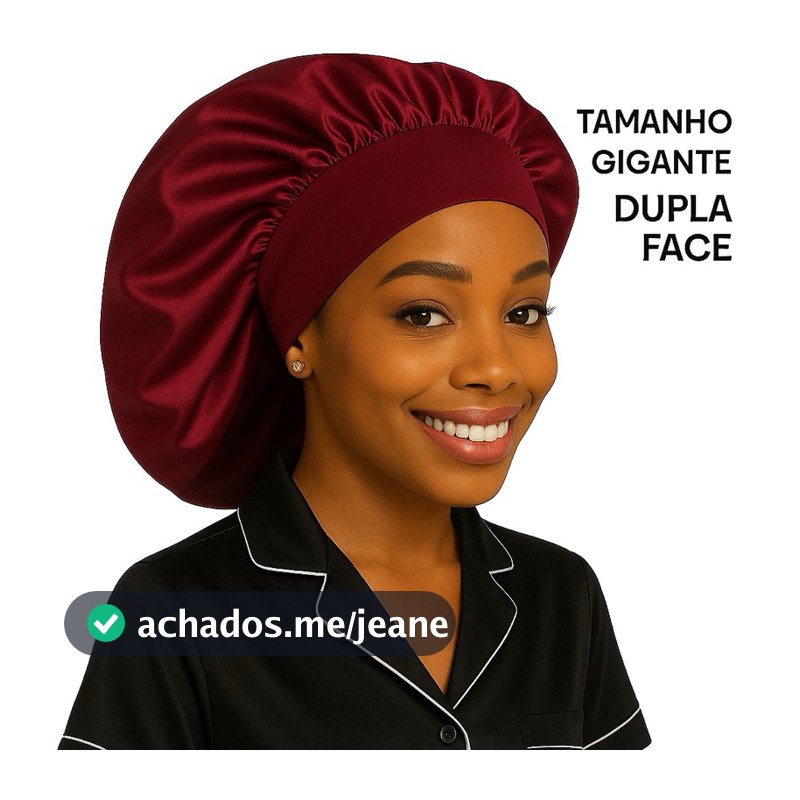 Touca de Cetim Gigante Dupla Face com Faixa elástica para Cabelos Grandes e Black Ant Frizz | Envio Rápido
