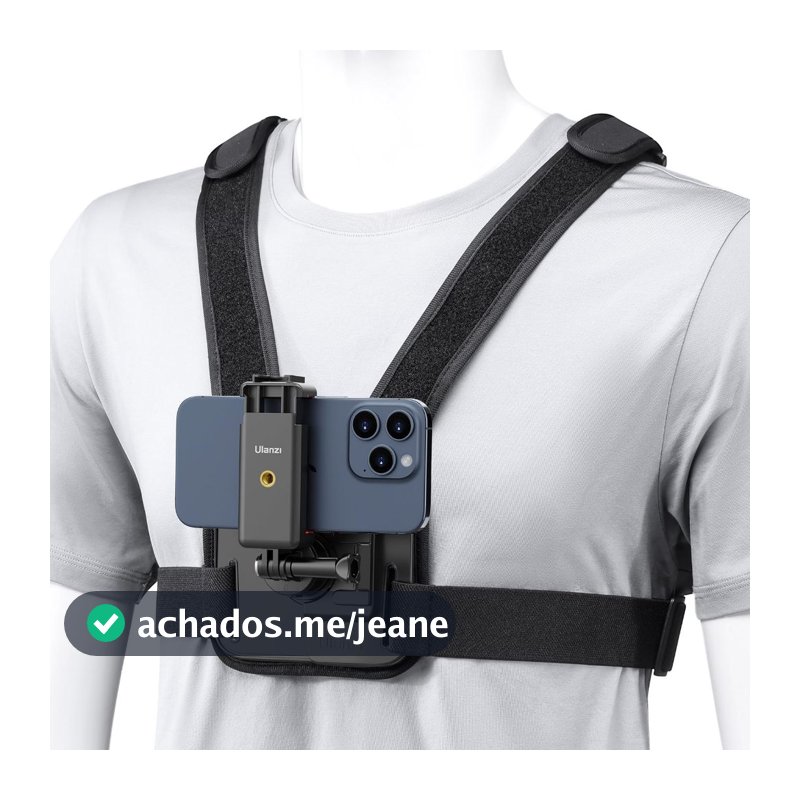 ULANZI CM028 Suporte Peitoral Ajustável para Câmeras de Ação e Celular POV Vertical/Horizontal