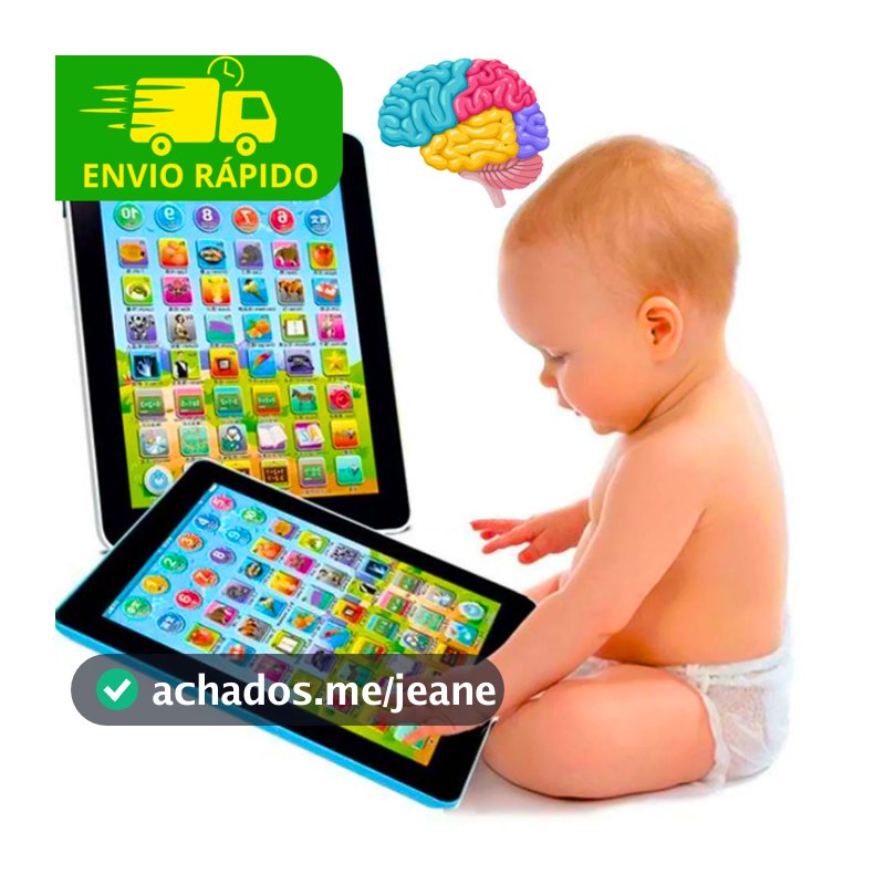 Tablet Interativo Infantil Para Crianças e Bebês Com Som e Músicas Educativo Desenvolvimento Português Inglês