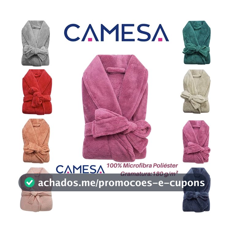 Roupão Plush Microfibra Adulto Extra Macio Unissex Várias Cores Tamanho Único