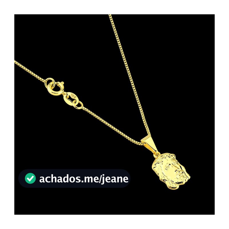 Corrente Masculina + Pingente Face de Cristo Banhados a ouro18k Veneziana rosto jesus Promoção