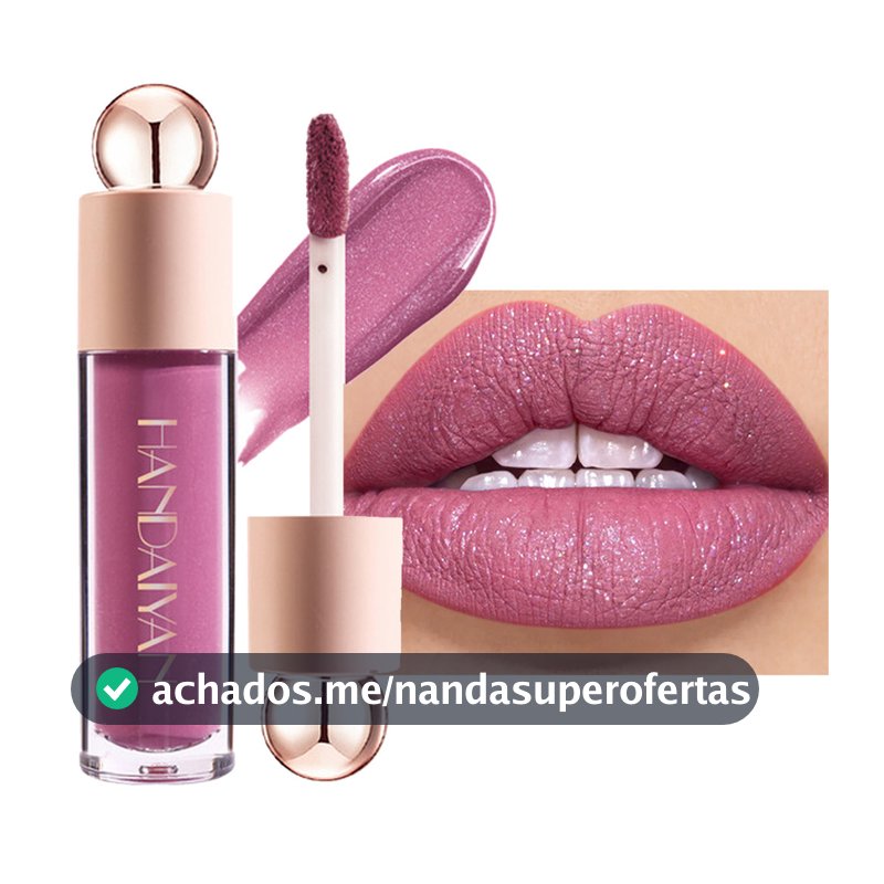 Batom Líquido Brilhante Mate Diamante Brilho Labial À Prova D'água Pérola Longa Duração Maquiagem Dos Lábios Feminina