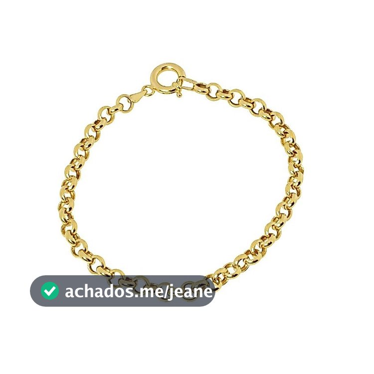 Pulseira feminina elo Português em Ouro 18k