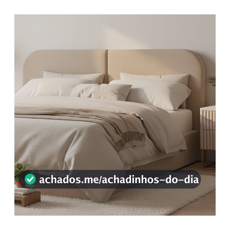 Cabeceira Clean Estofada Painel de Parede Curvo em Linho Orgânica Dobrável Fixa na Parede -LH Móveis