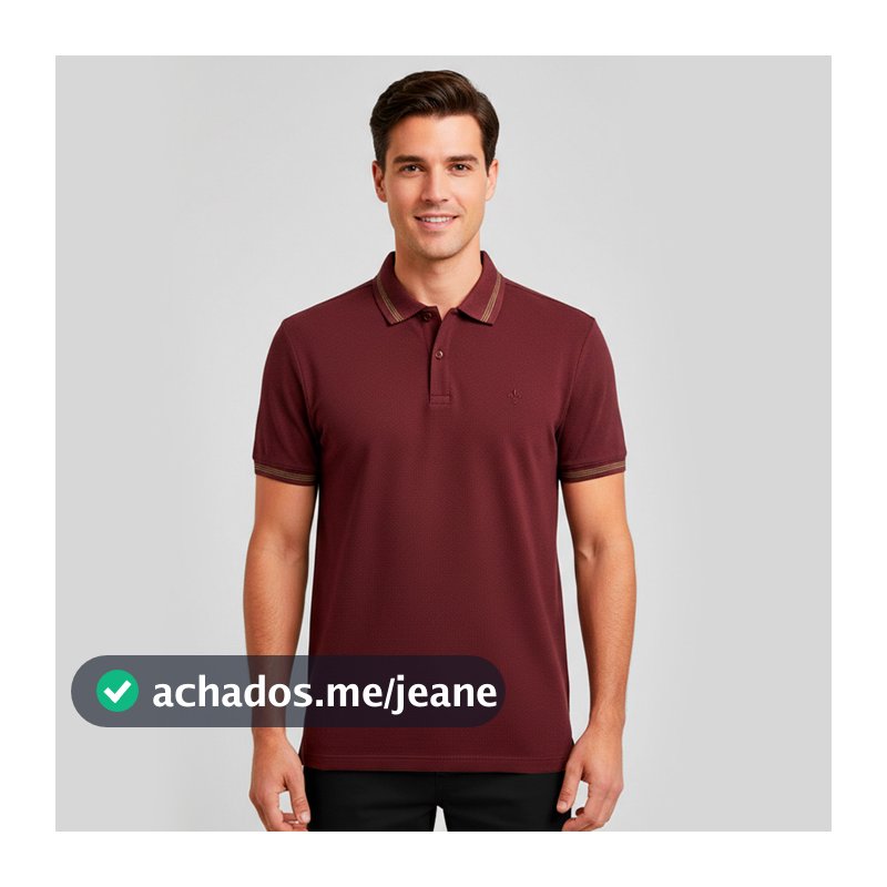 Camisa Polo Dudalina Texture Ou26 Bordô Masculino