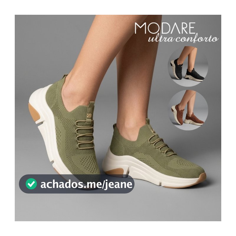 Tênis Feminino Modare Ultraconforto Slip On Sem Cadarço Calce Fácil Leve Passeio