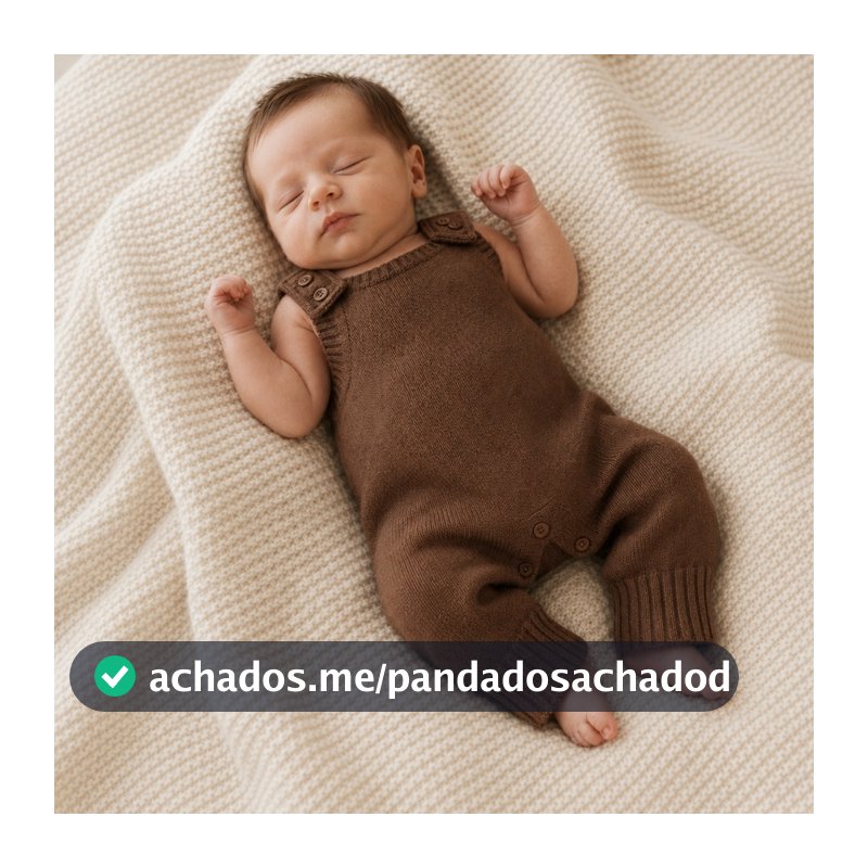 Macacão Jardineira Bebê Tricot Premium Macio Botões Ombro Saída Maternidade