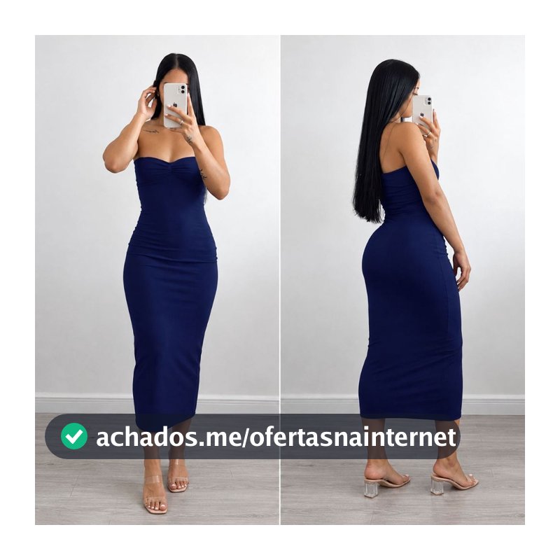 Kit 2 Vestidos Midi Tomara Que Caia Justo Vermelho Frio Suplex Look Chic Verão Blogueira Feminino