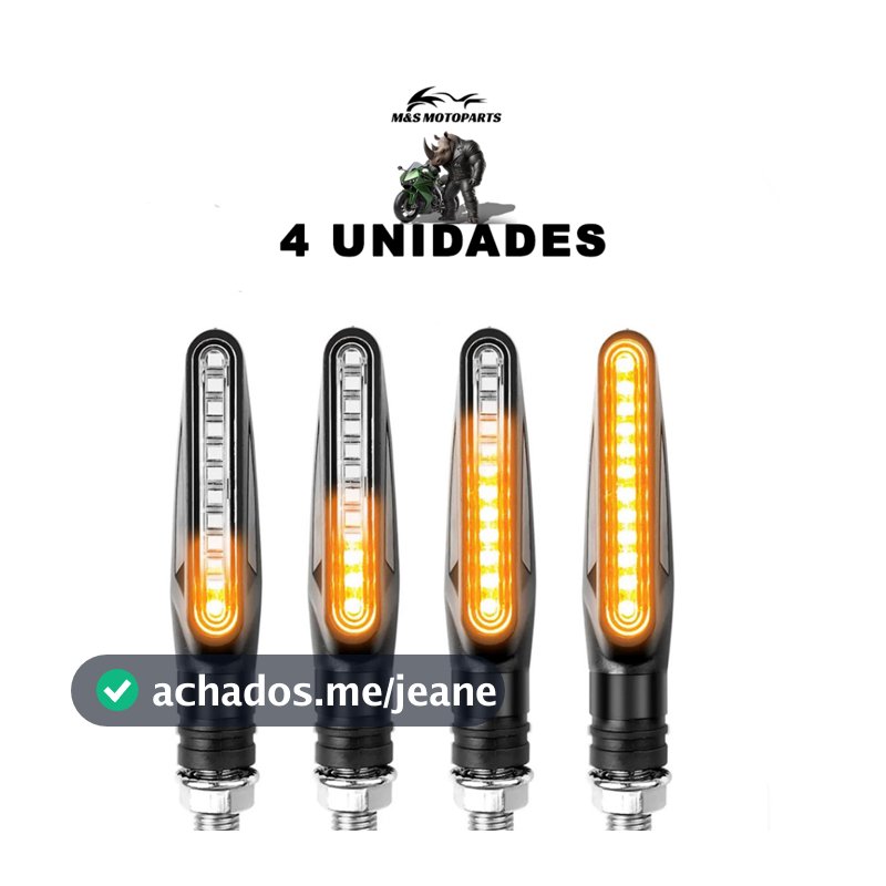 Seta Pisca Slim Palito Led Sequencial Universal P/ Moto - Yamaha/ Honda
