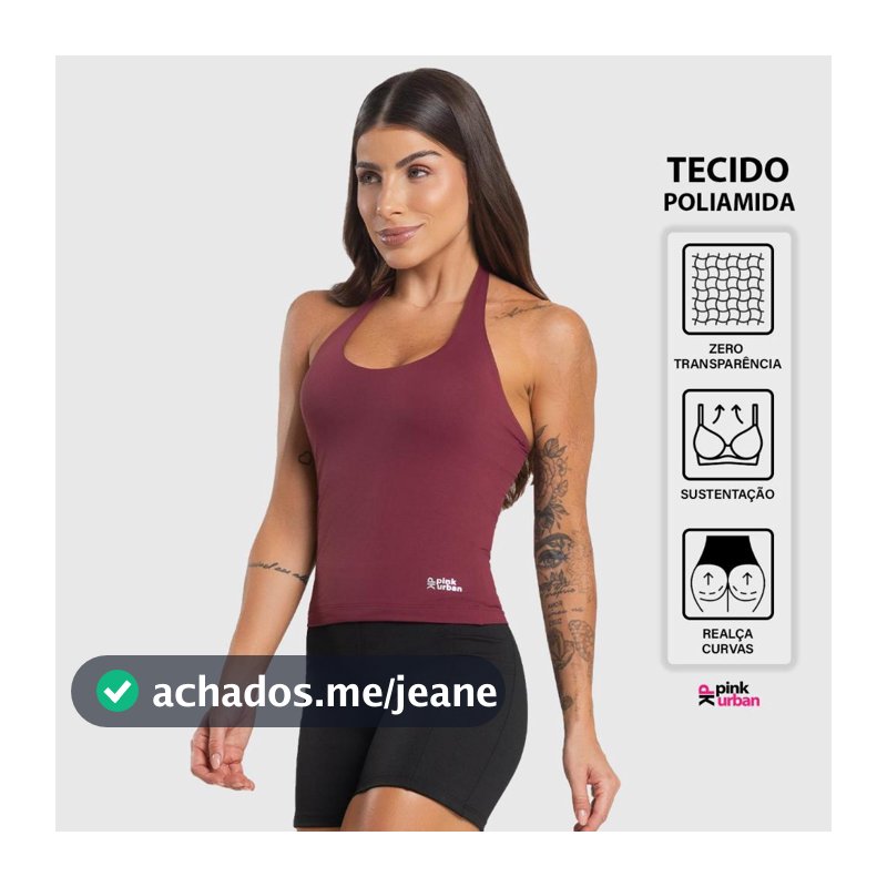 Regata Fitness Feminino Frente Única Sustentação Costa Nua Blusa Poliamida Básica Camiseta Academia
