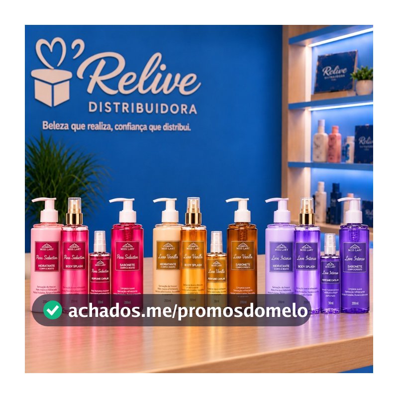 Combo Completo MISS LARY 04 itens: Hidratante e Sabonete Corpo e Rosto Body Splash  Perfume Capilar