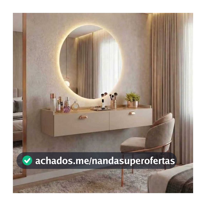 Penteadeira Suspensa Com Porta 120 ou 90 cm Camarim Make Virginia Quarto Maquiagem Luxo Salao