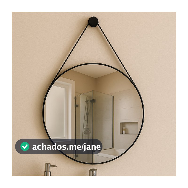 Espelho Redondo Adnet Decorativo Suspenso de Parede 20cm + Pino