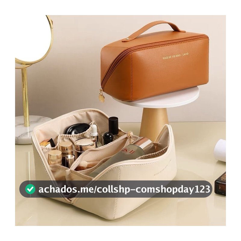 Necessaire Bolsa De Maquiagem Em Couro Armazenamento De Cosméticos Saco De Viagem Organizador De Bagagem De Beleza yobel