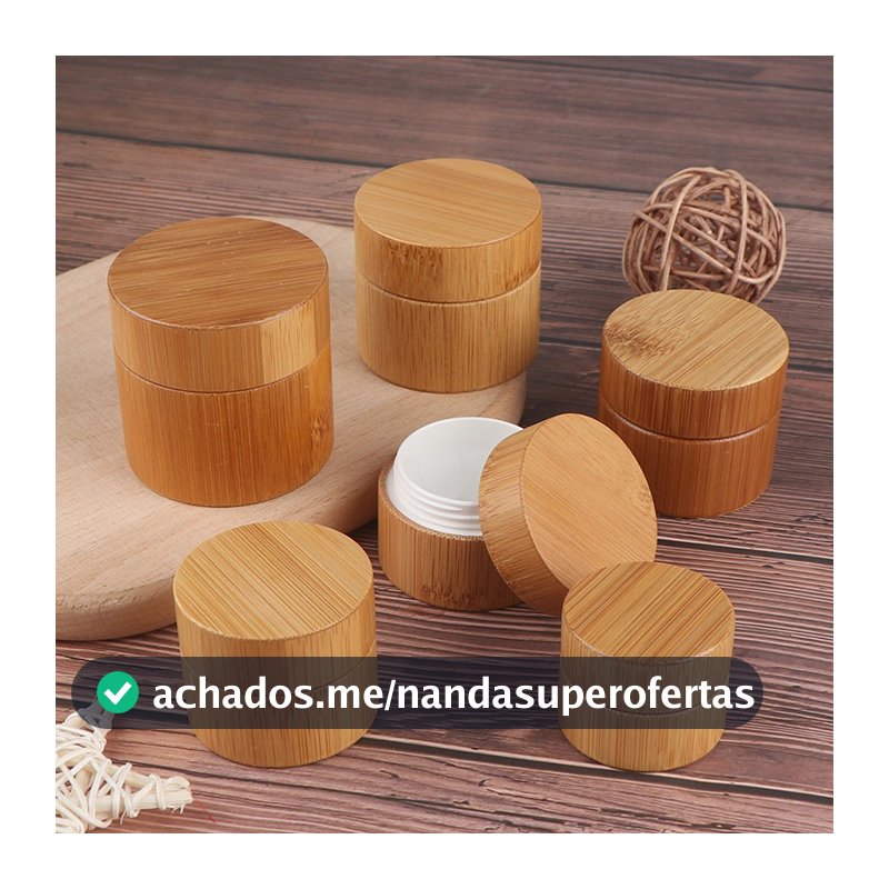 5g 10g 15g 20g 30g 50g Garrafa De Bambu Creme Jar Máscara Da Arte Do Prego Recarregável Vazio Recipiente De Maquiagem Co