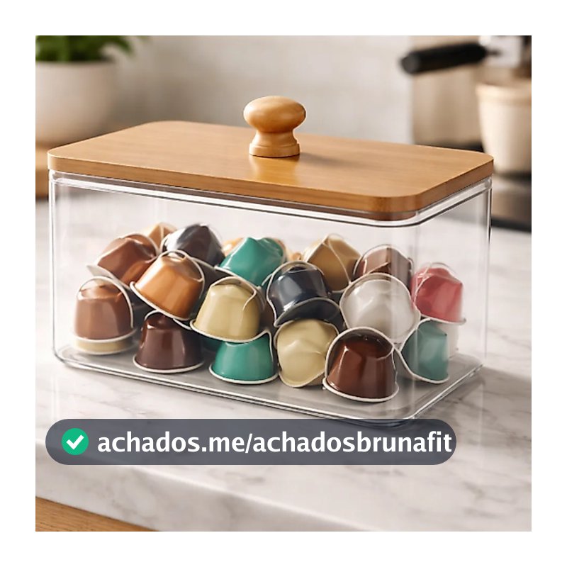 Porta Cápsulas Grande Multiuso Transparente Organizador Prático Resistente Ideal para Café e Diversos Itens do Dia a Dia