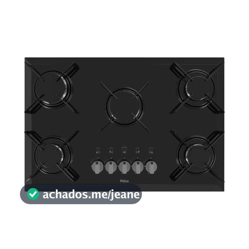 Cooktop Philco Cook Chef 5 Bocas Vidro Preto Chama Rápida Bivolt 105903006