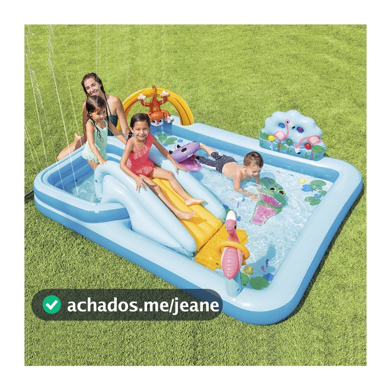 Piscina Playground Infantil Aventura na Floresta 493 Litros Mais 57 Litros Intex