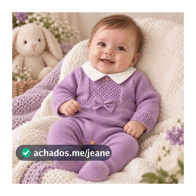 Macacão bebê em tricô Diana