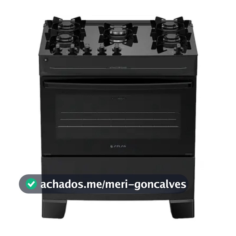 Fogão 5 Bocas Mônaco Top Glass Automático Mesa de Vidro Atlas