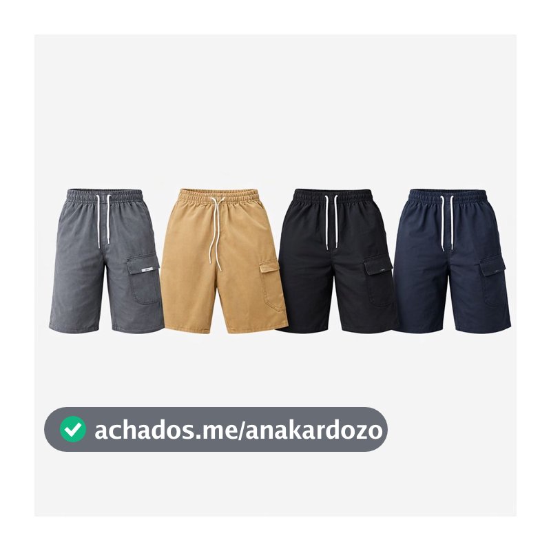 Bermuda De Brim Elástico Adulto Masculino COM BOLSO Cargo