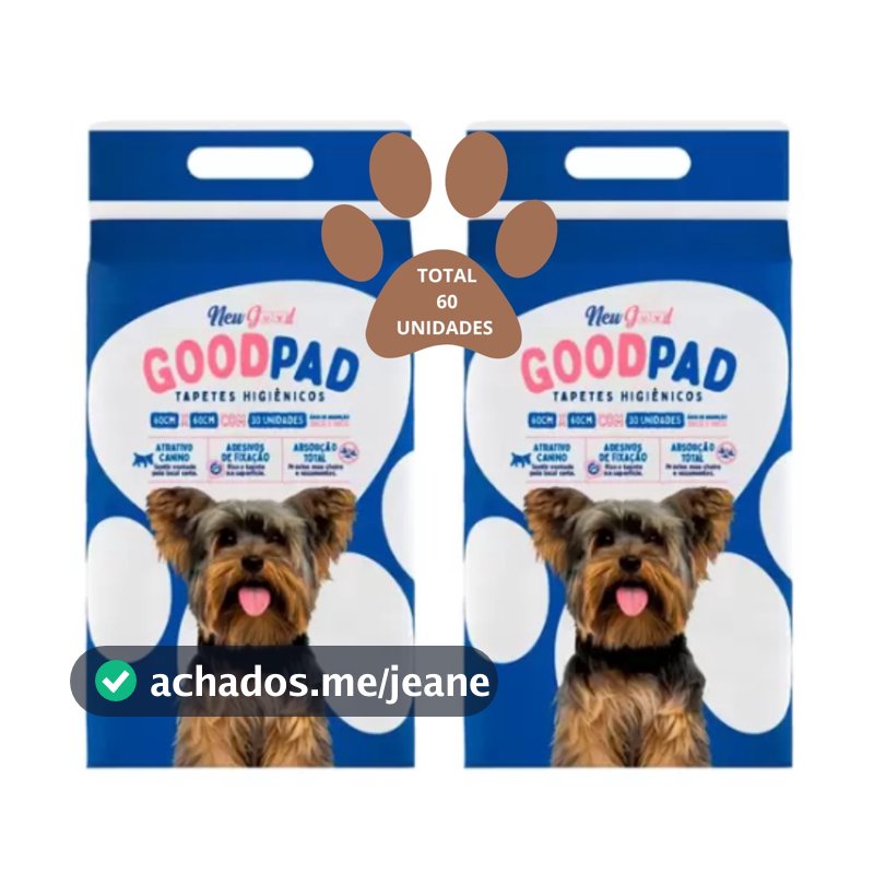 Kit 60 unidades 2 Pacotes Tapete Higiênico 60x60 Good Pad Cães Com 30 Cada Pacote cm Com Petlike